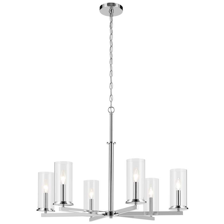 Image 1 Kichler Crosby 32 1/4" Wide Chrome 6-Light Chandelier