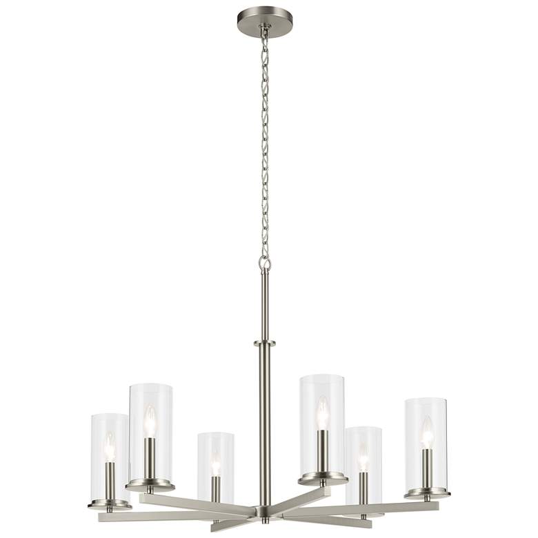Image 1 Kichler Crosby 32 1/4"W Brushed Nickel 6-Light Chandelier