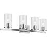 Kichler Crosby 32" Wide 4-Light Chrome Linear Clear Bath Light Fixture
