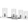 Kichler Crosby 32" Wide 4-Light Chrome Linear Clear Bath Light Fixture