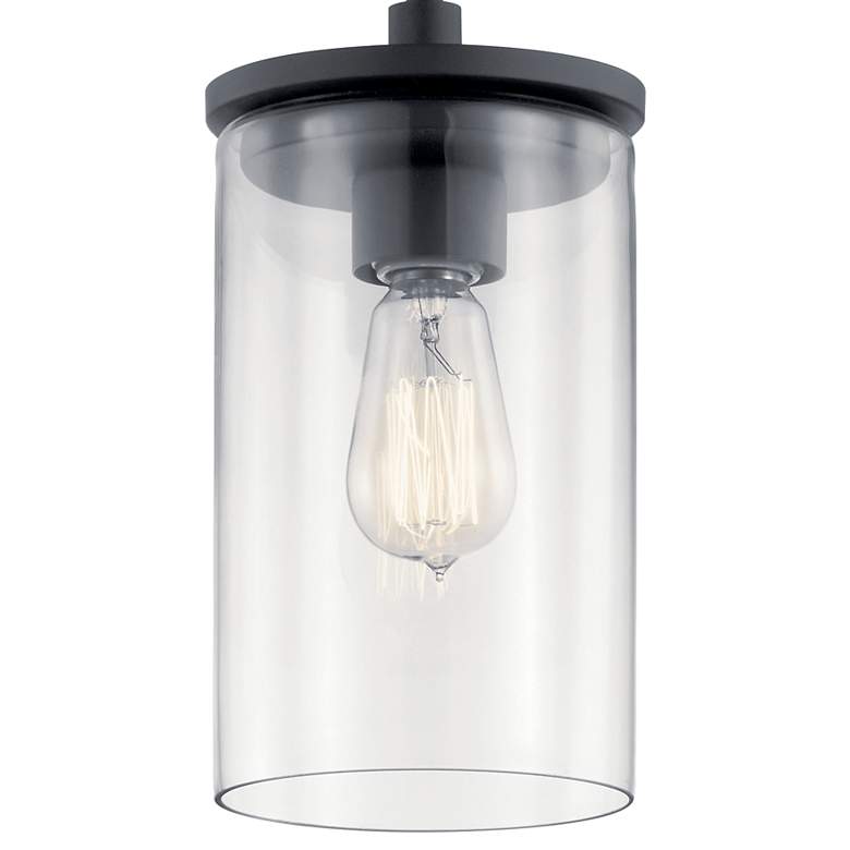 Image 3 Kichler Crosby 6" Wide Black Cylindrical Mini Pendant Light more views