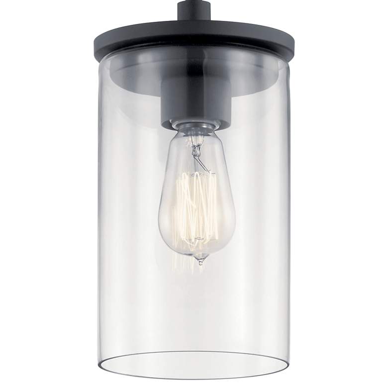 Image 3 Kichler Crosby 6 inch Wide Black Cylindrical Mini Pendant Light more views