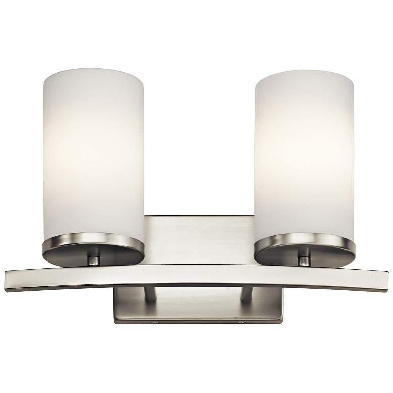 Image 2 Kichler Crosby 8 3/4 inchH Brushed Nickel 2-Light Wall Sconce