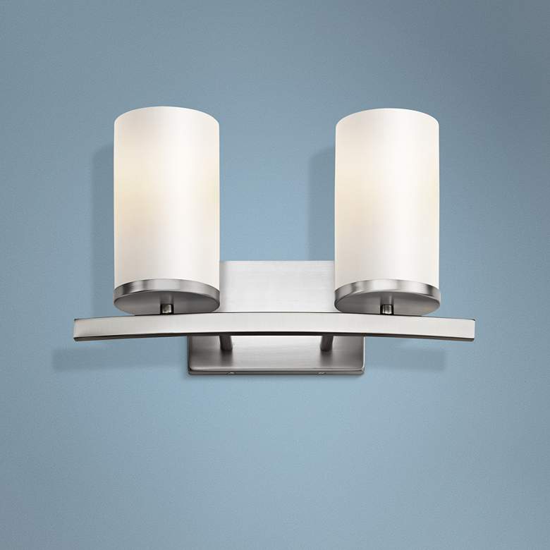 Image 1 Kichler Crosby 8 3/4 inchH Brushed Nickel 2-Light Wall Sconce