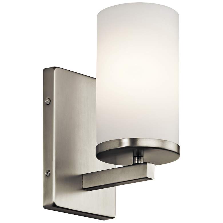 Image 2 Kichler Crosby 9 1/4 inch High Brushed Nickel Wall Sconce