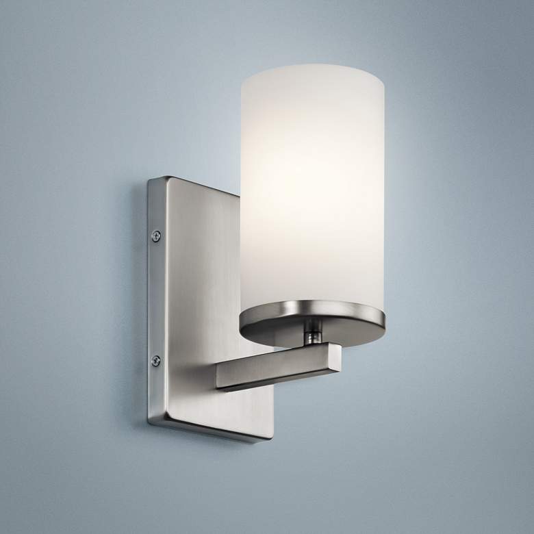 Image 1 Kichler Crosby 9 1/4 inch High Brushed Nickel Wall Sconce