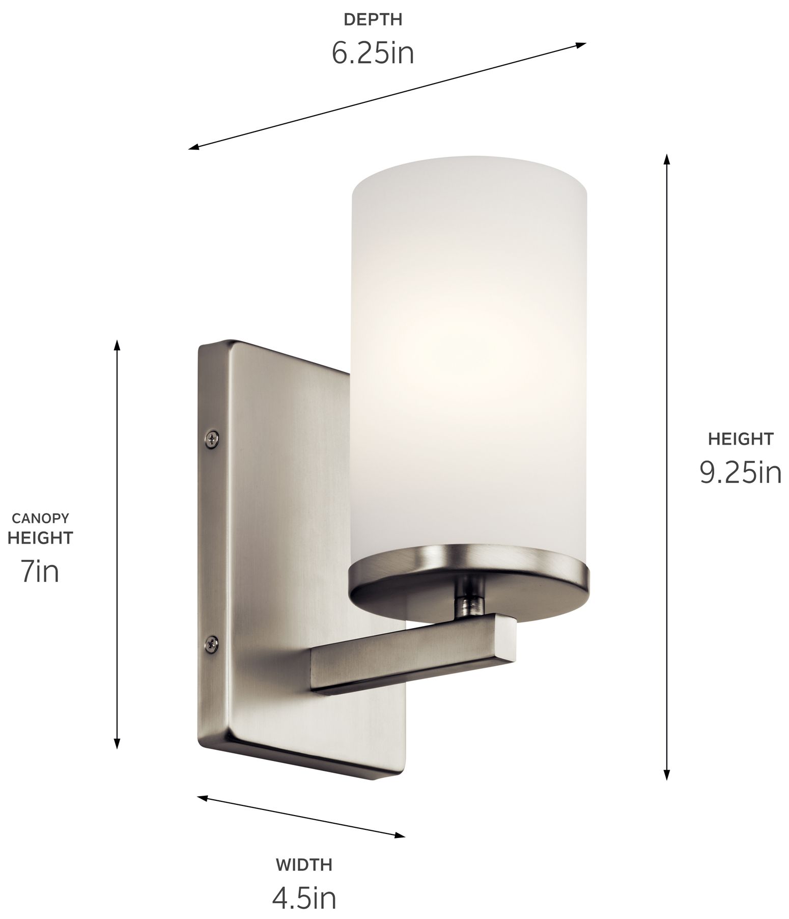 Image 6 Kichler Crosby 9 1/4" High Brushed Nickel Wall Sconce more views