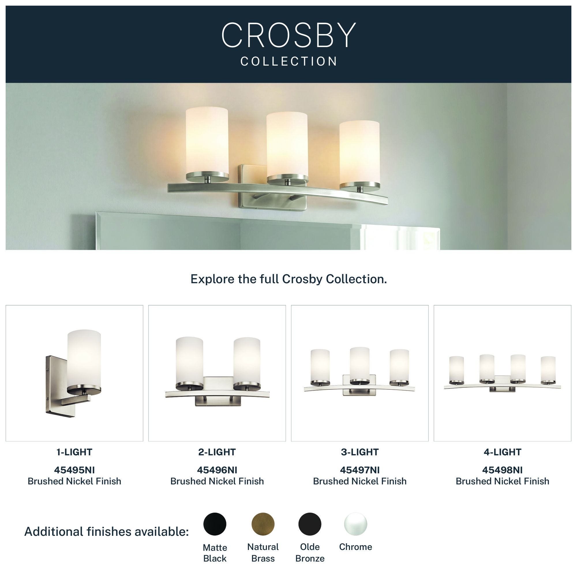 Image 7 Kichler Crosby 9 1/4" High Brushed Nickel Wall Sconce more views