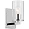 Kichler Crosby 9 1/4" High Chrome and Clear Glass Cylinder Wall Sconce