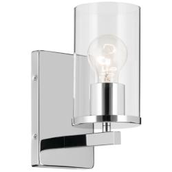Kichler Crosby 9 1/4" High Chrome and Clear Glass Cylinder Wall Sconce