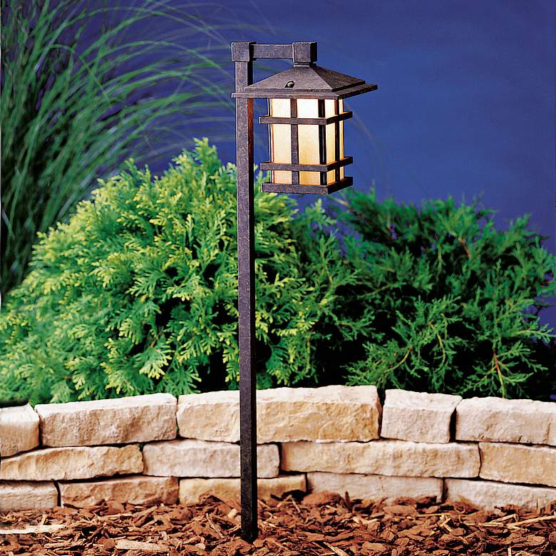 Image 2 Kichler Cross Creek 27 inch High Aged Bronze Line Voltage Path Light more views