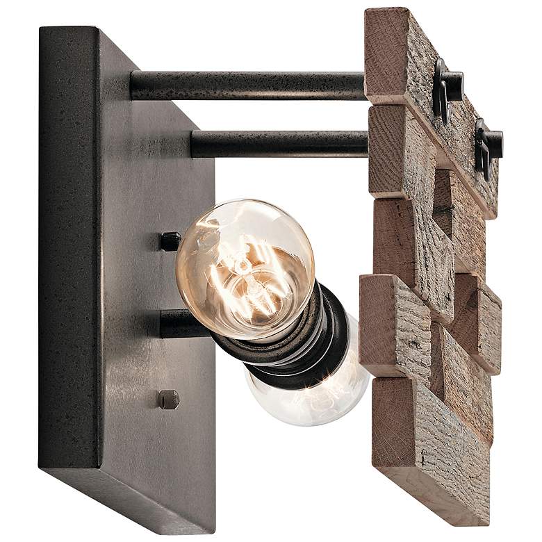 Kichler Cuyahoga Mill 7 1/2&quot;H Anvil Iron 2-Light Wall Sconce more views