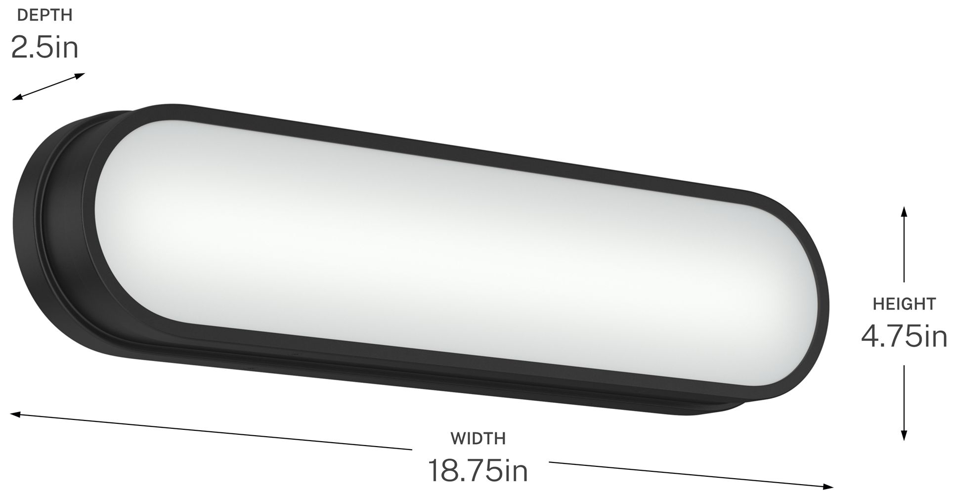 Kichler Daines 18.75" LED Bath Bar with White Glass in Black