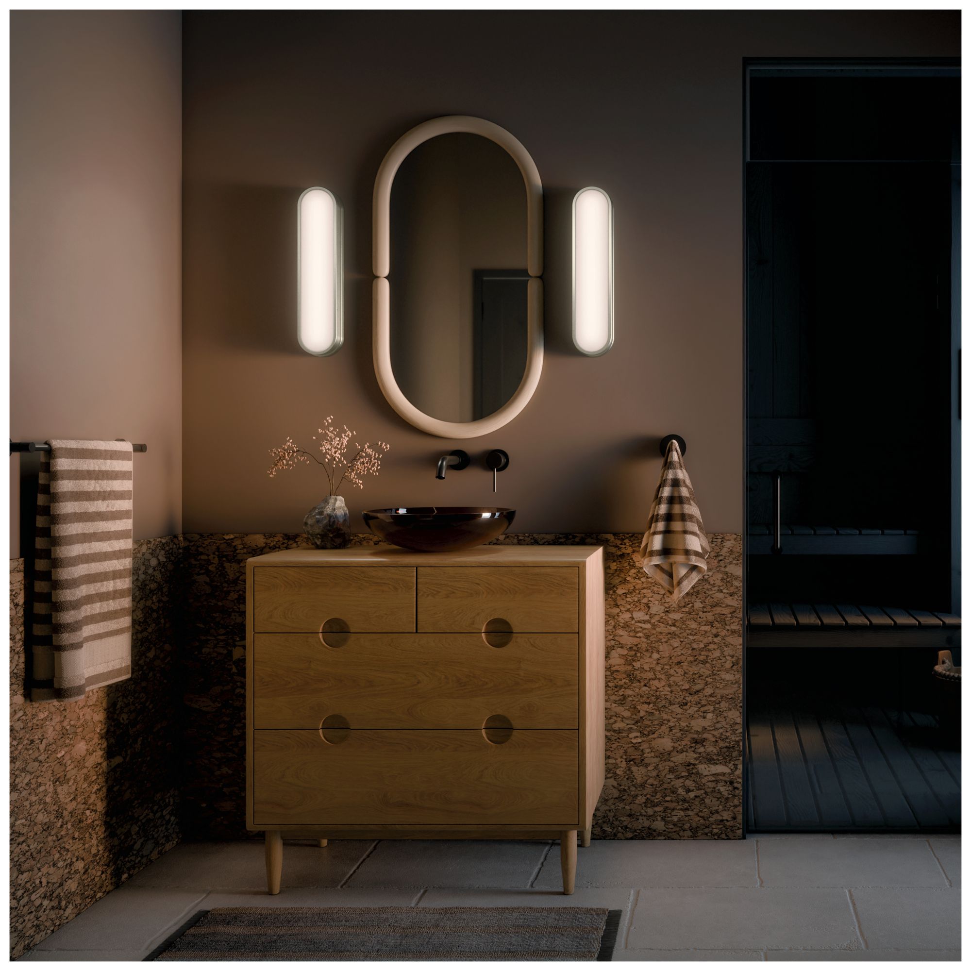 Image 7 Kichler Daines 18.75" LED Bath Bar with White Glass in Brushed Nickel more views