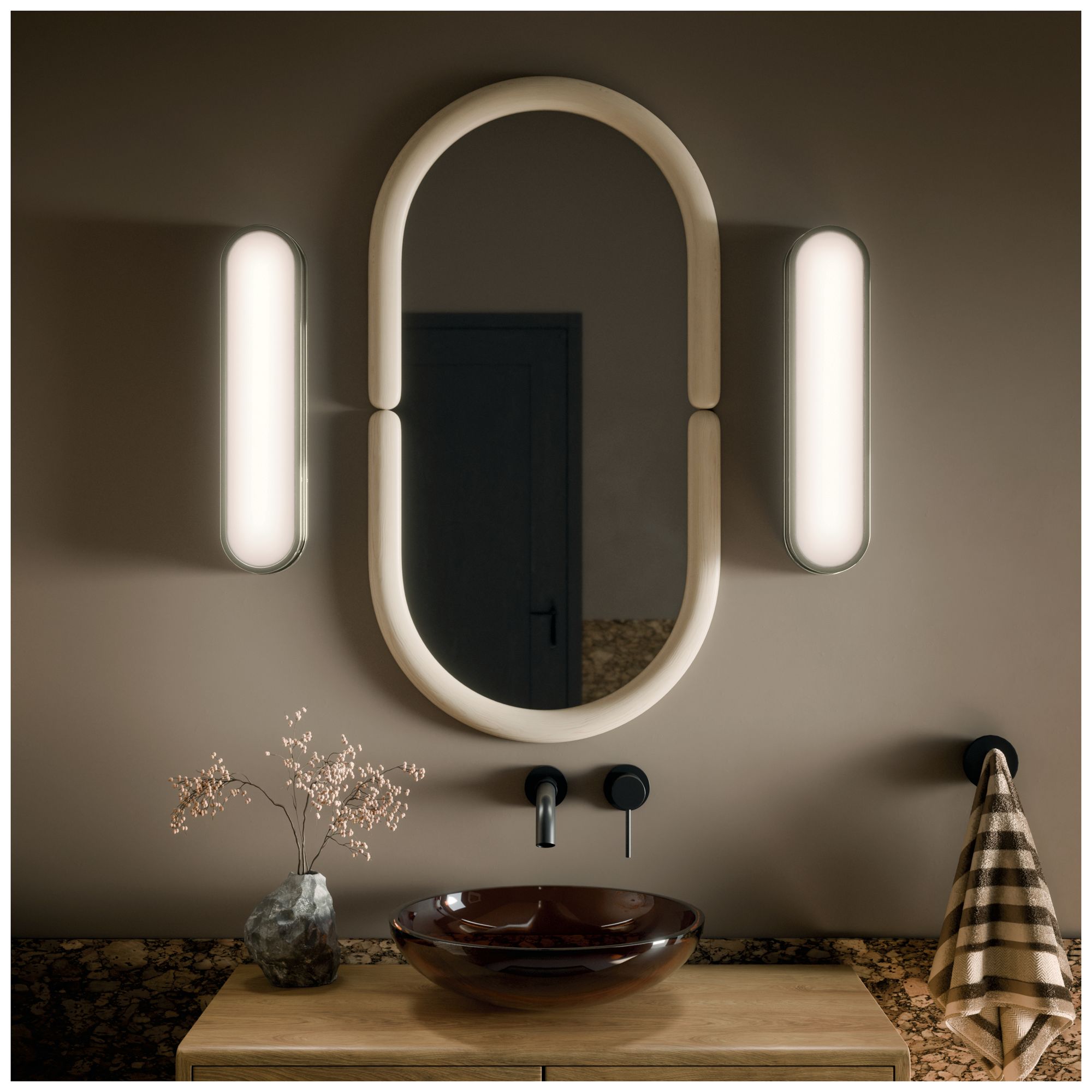 Image 2 Kichler Daines 18.75" LED Bath Bar with White Glass in Polished Nickel more views