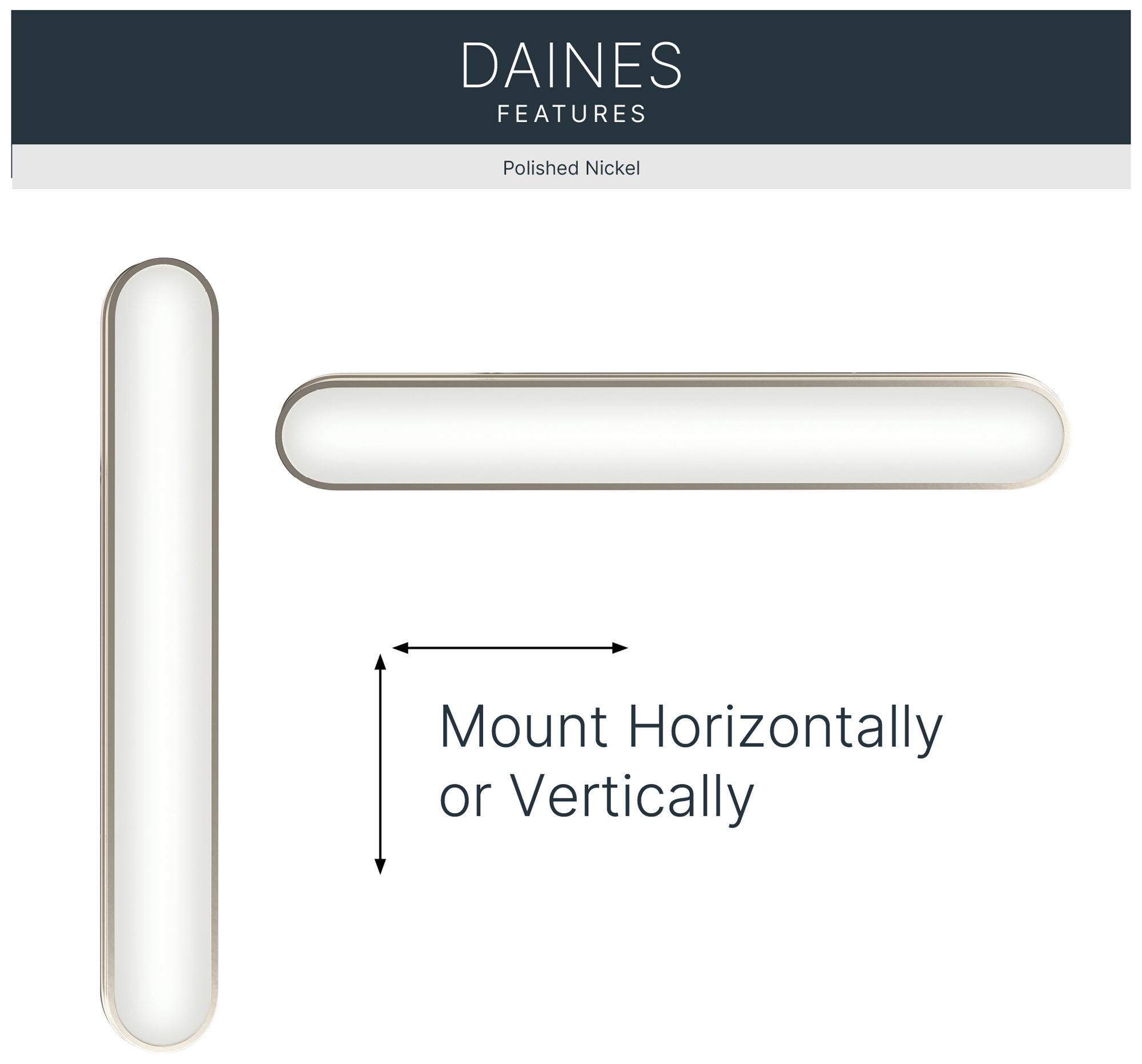 Kichler Daines 18.75" LED Bath Bar with White Glass in Polished Nickel