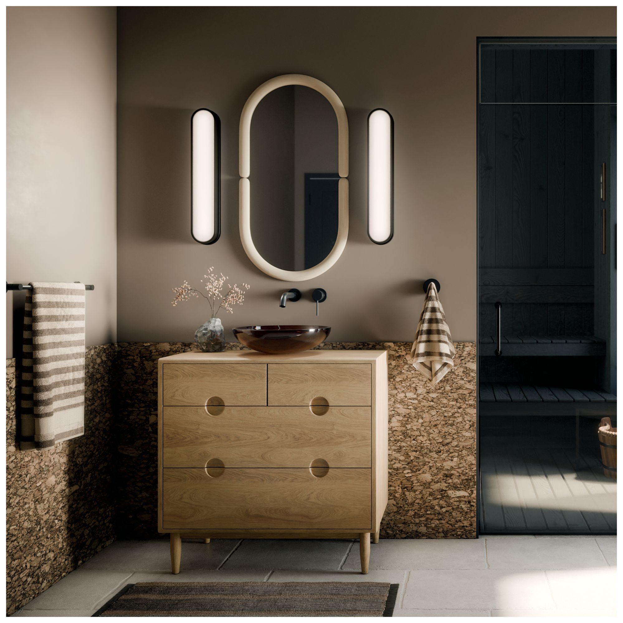 Image 6 Kichler Daines 24.75" LED Bath Bar with White Glass in Black more views