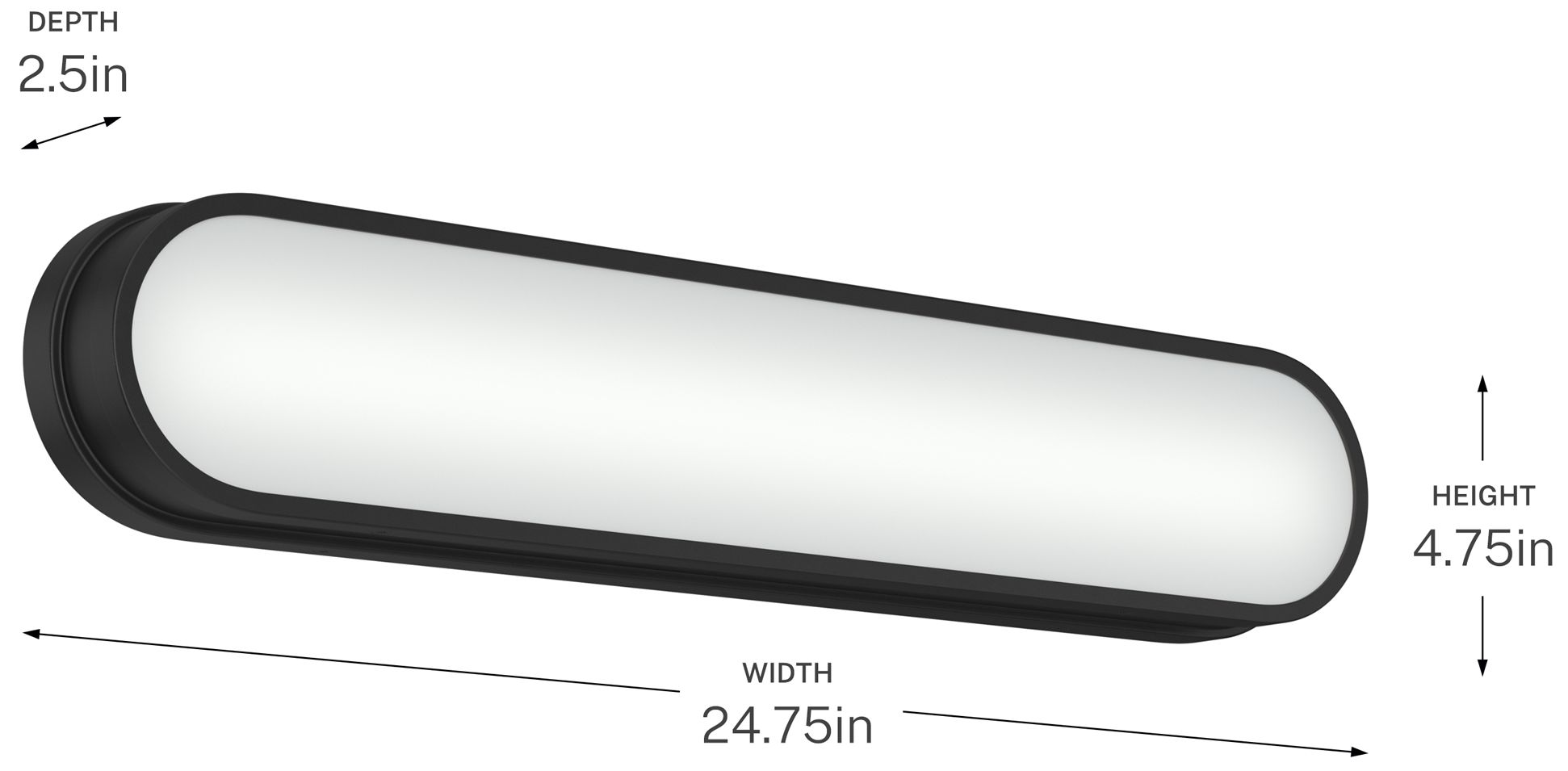 Kichler Daines 24.75" LED Bath Bar with White Glass in Black