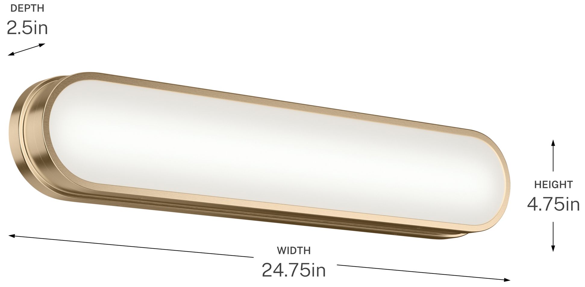 Kichler Daines 24.75" LED Bath Bar with White Glass in Champagne Bronze