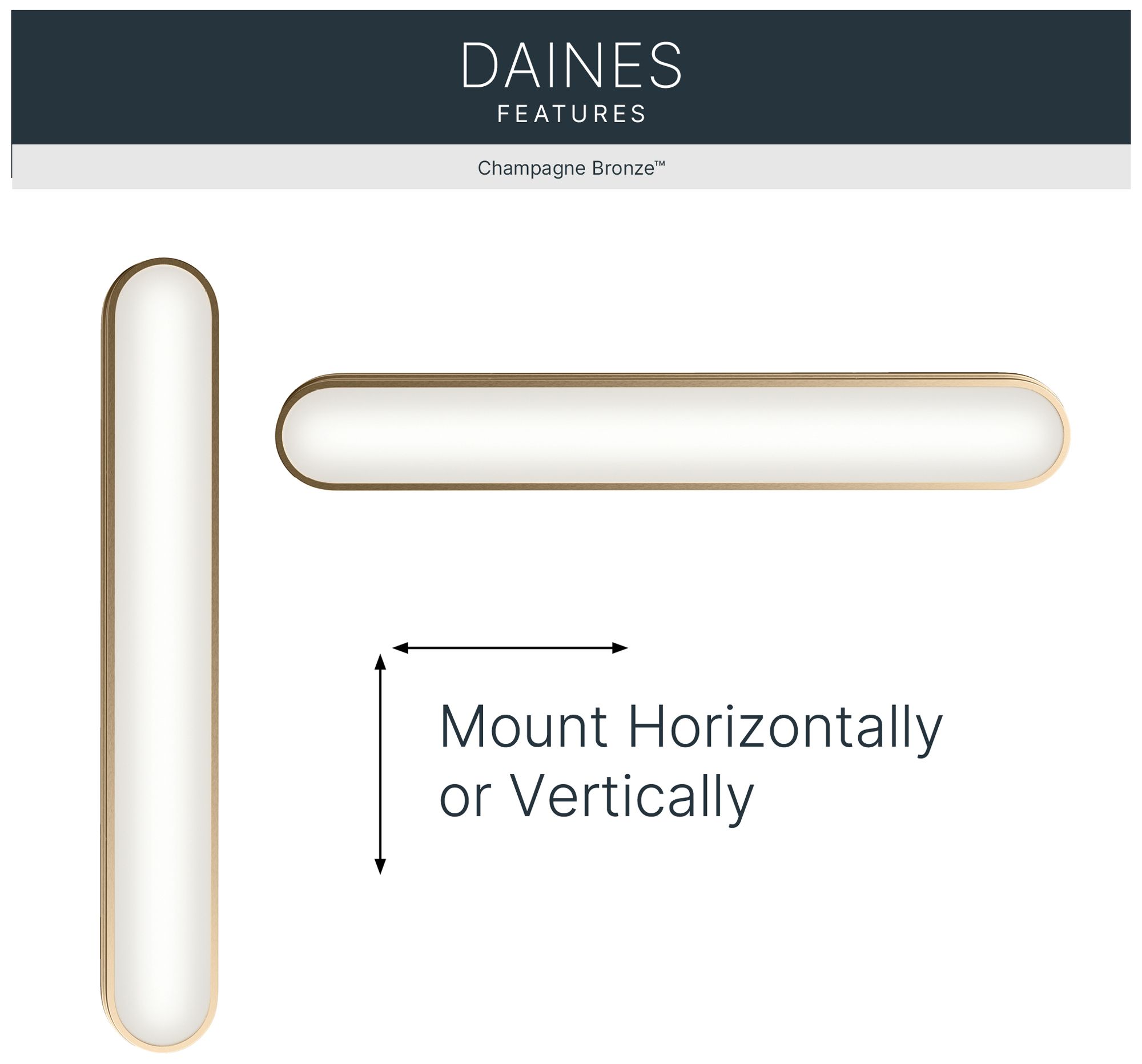 Kichler Daines 24.75" LED Bath Bar with White Glass in Champagne Bronze