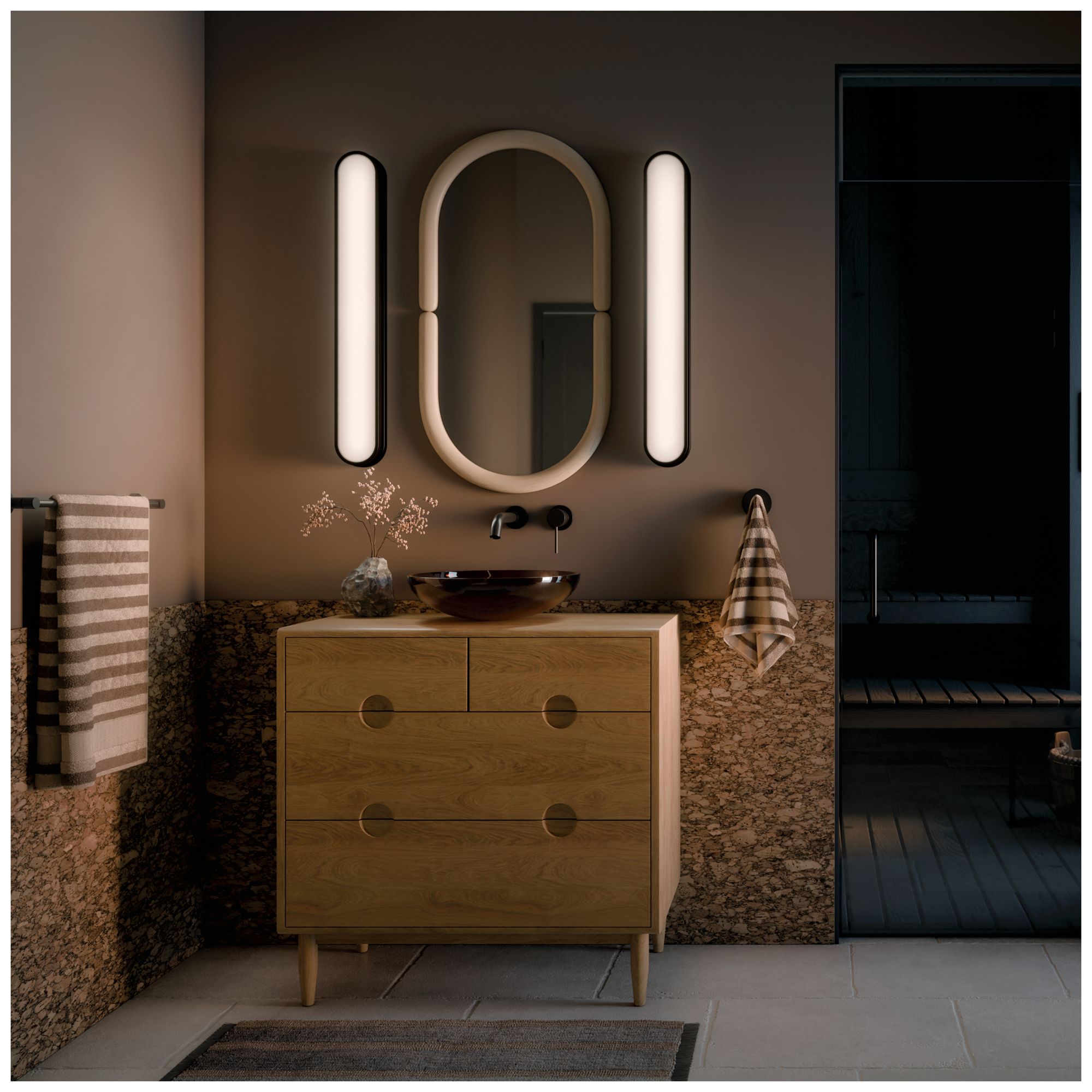 Image 7 Kichler Daines 32.75" LED Bath Bar with White Glass in Black more views