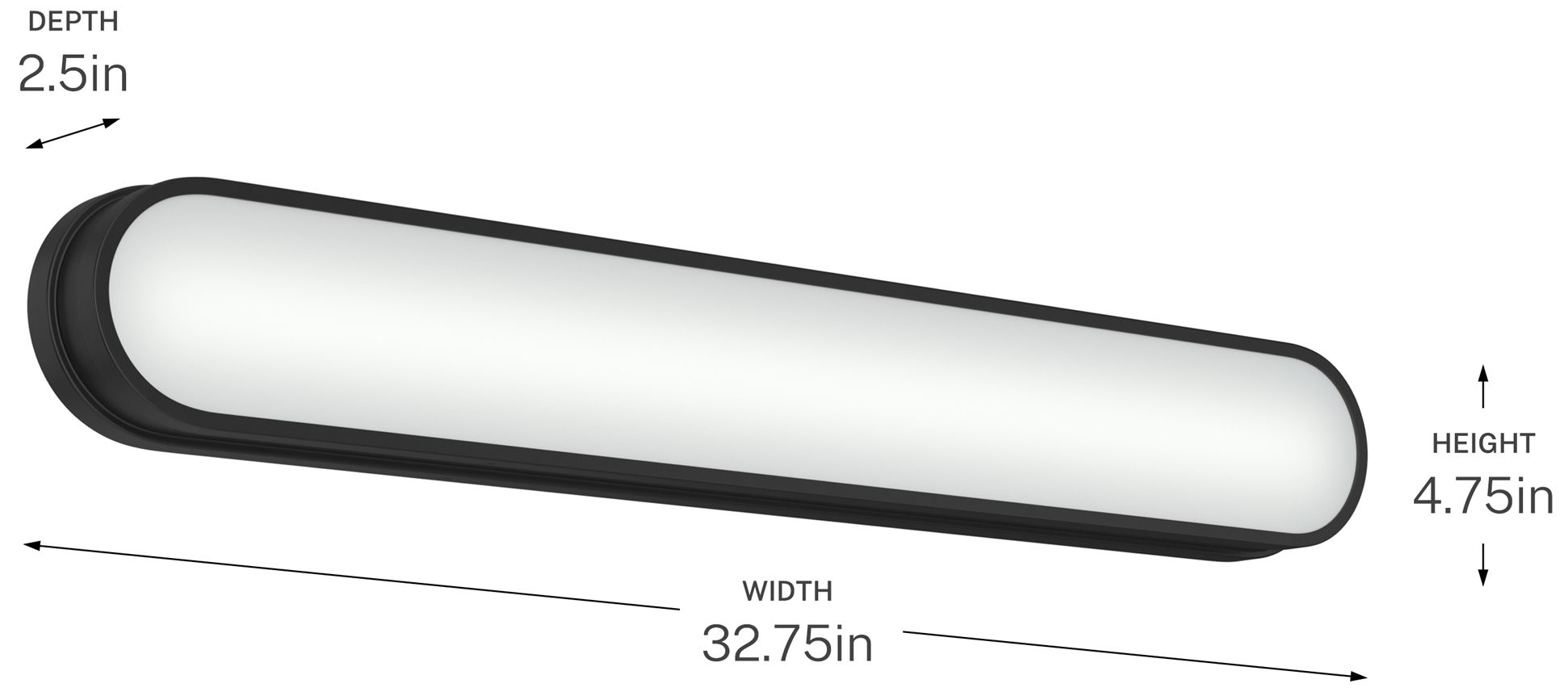 Kichler Daines 32.75" LED Bath Bar with White Glass in Black