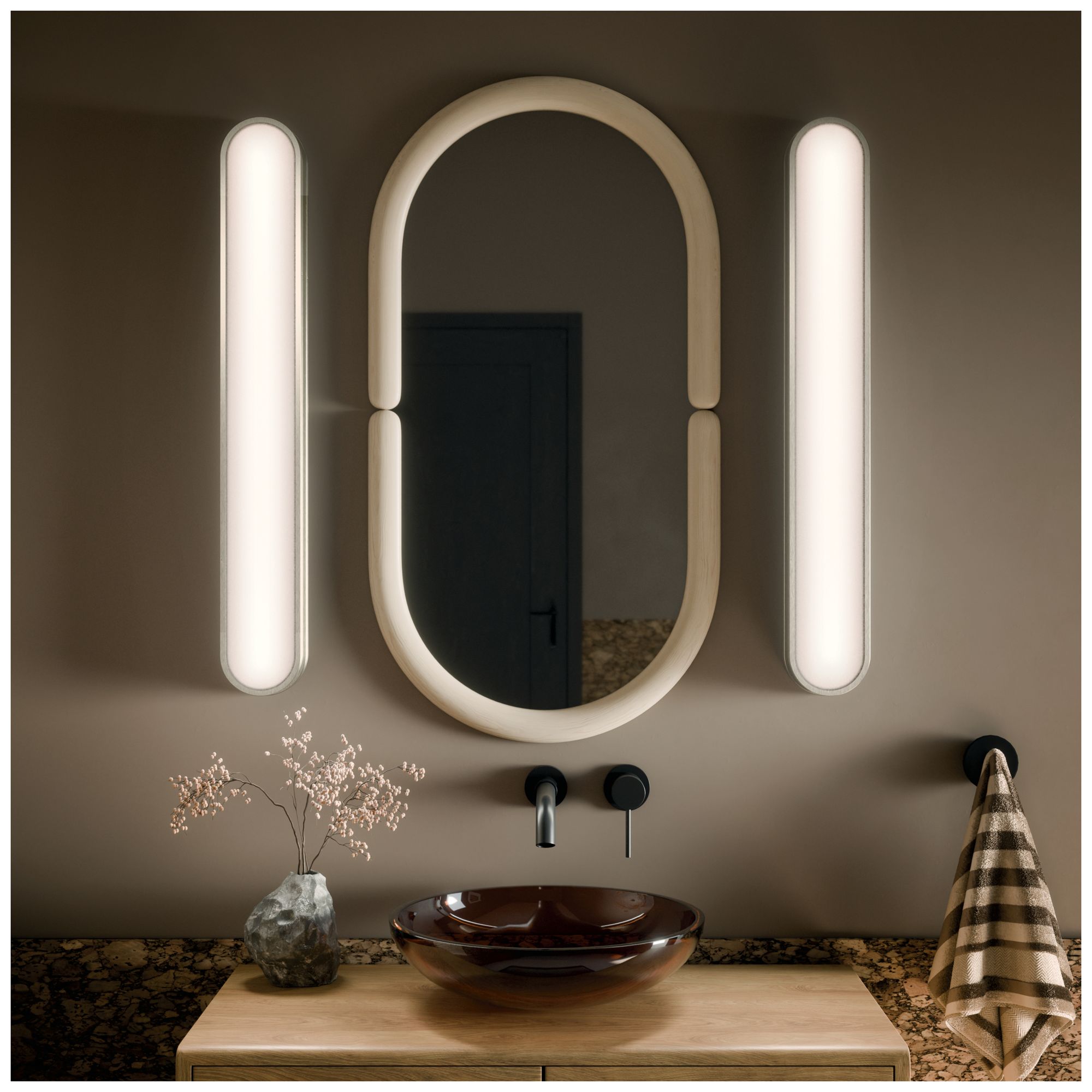 Image 2 Kichler Daines 32.75" LED Bath Bar with White Glass in Brushed Nickel more views