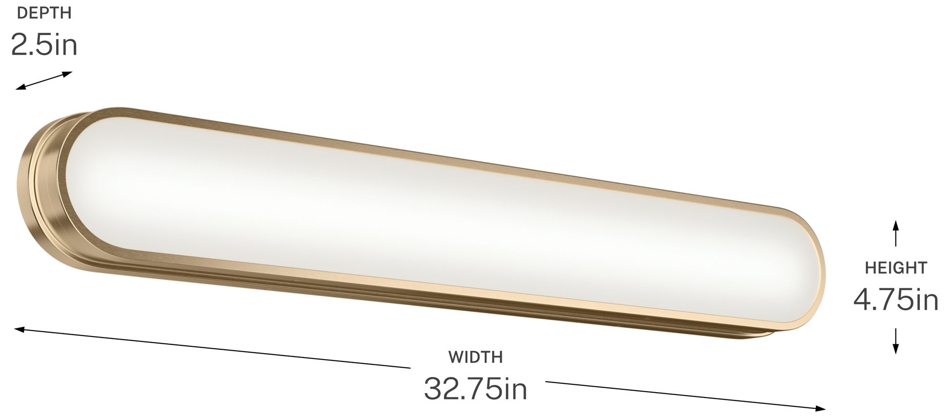Kichler Daines 32.75" LED Bath Bar with White Glass in Champagne Bronze
