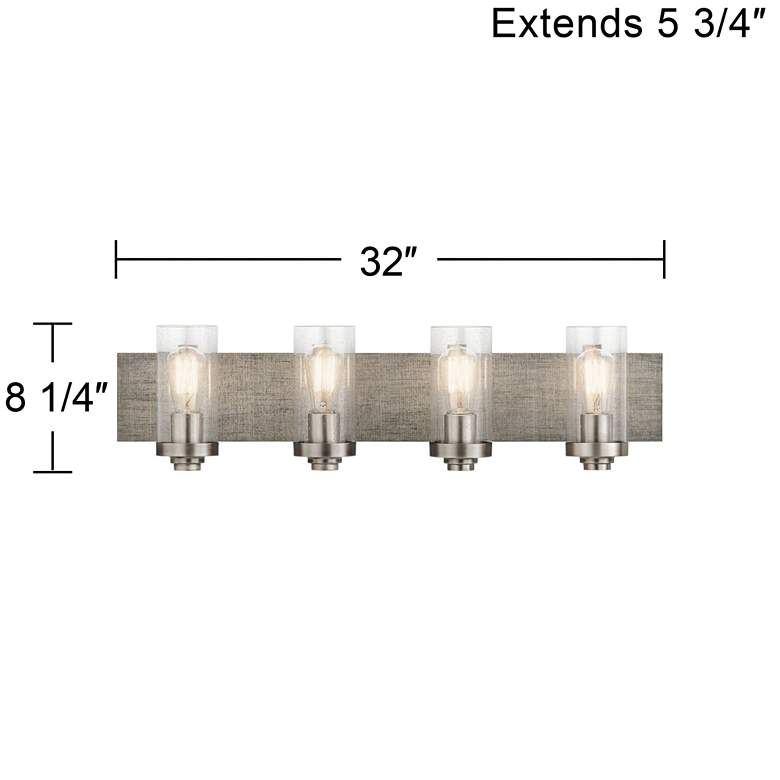 Image 3 Kichler Dalwood 32 inch Wide Classic Pewter 4-Light Bath Light more views