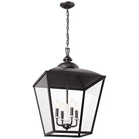 Image2 of Kichler Dame 18.5" Clear Glass and Anvil Iron Hanging Outdoor Lantern