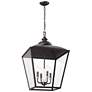 Kichler Dame 18.5" Clear Glass and Anvil Iron Hanging Outdoor Lantern