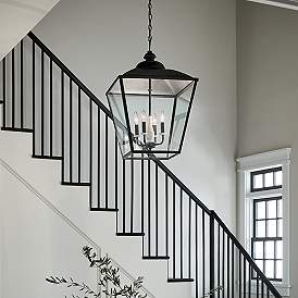 Image3 of Kichler Dame 18.5" Clear Glass and Anvil Iron Hanging Outdoor Lantern more views