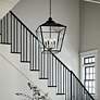 Thumbnail3 of Kichler Dame 18.5" Clear Glass and Anvil Iron Hanging Outdoor Lantern more views