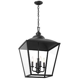 Image1 of Kichler Dame 18 1/2"W Textured Black 4-Light Lantern Pendant