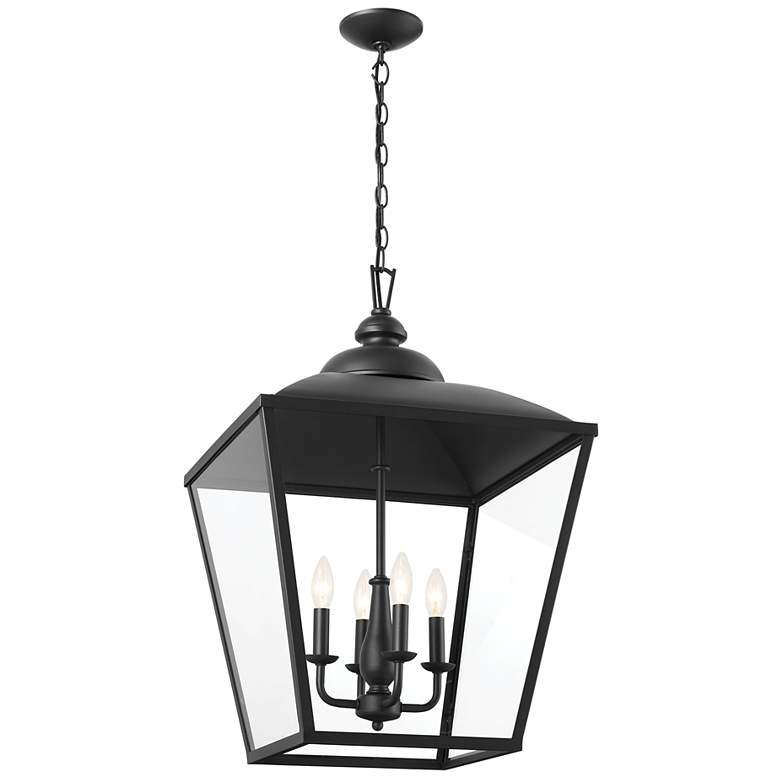 Image 1 Kichler Dame 18 1/2"W Textured Black 4-Light Lantern Pendant