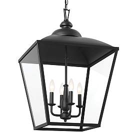 Image3 of Kichler Dame 18 1/2"W Textured Black 4-Light Lantern Pendant more views