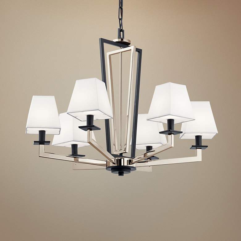 Image 1 Kichler Dancar 28 inch Wide Polished Nickel 6-Light Chandelier