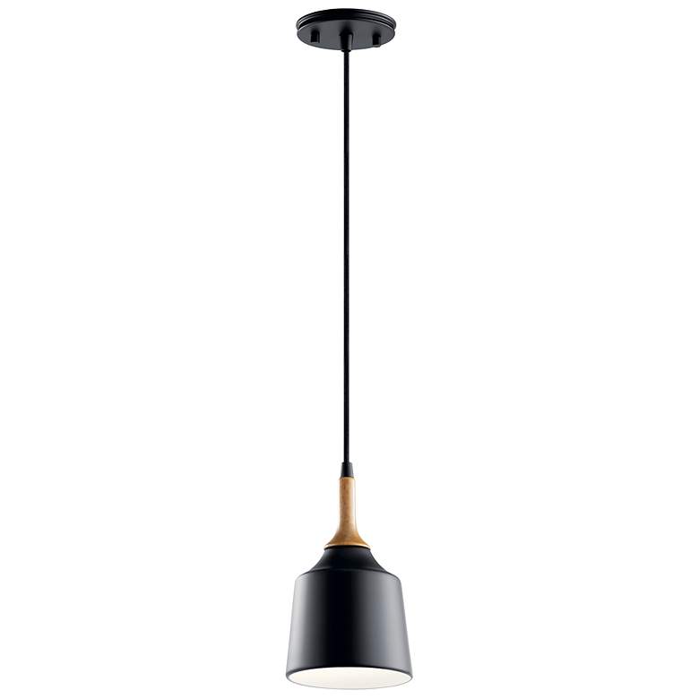 Image 1 Kichler Danika 5 1/4 inch Wide Modern Black Metal Mini Pendant Light