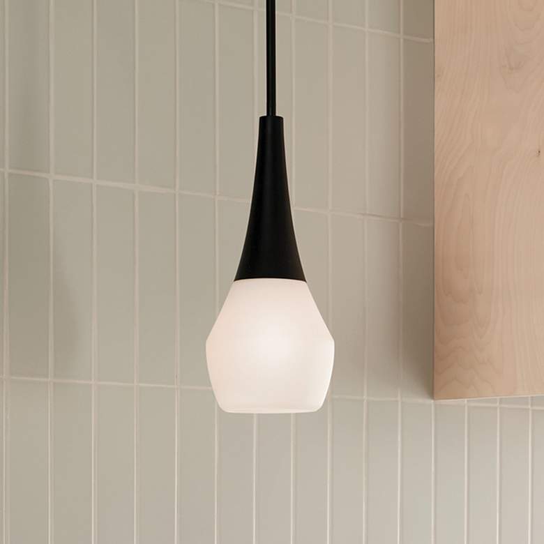 Image 1 Kichler Deela 17 Inch 1 Light Pendant in Black