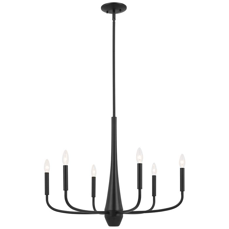 Image 2 Kichler Deela 28"W 6-Light Black Chandelier