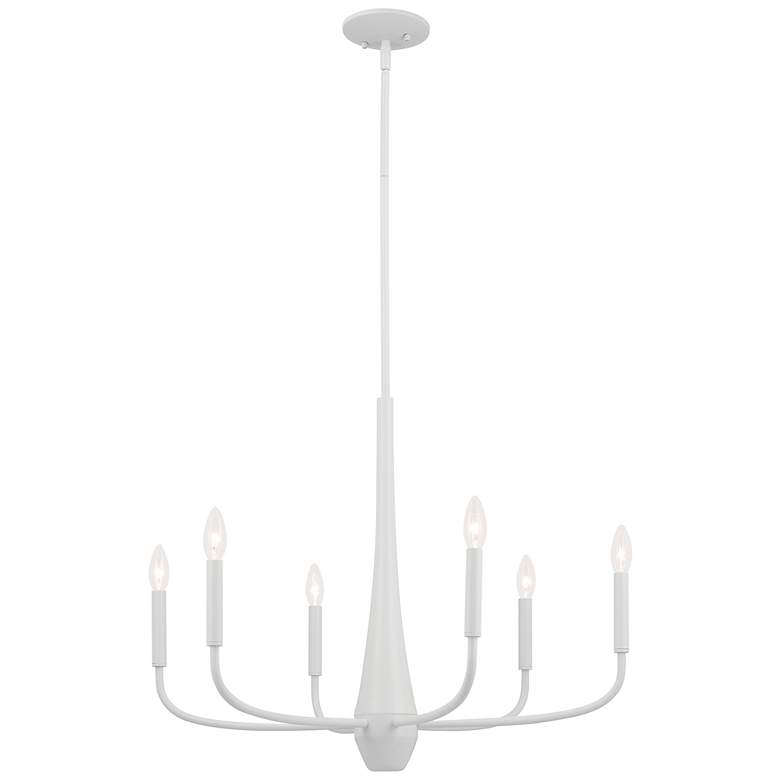 Image 1 Kichler Deela 28"W White Steel 6-Light Candelabra Chandelier