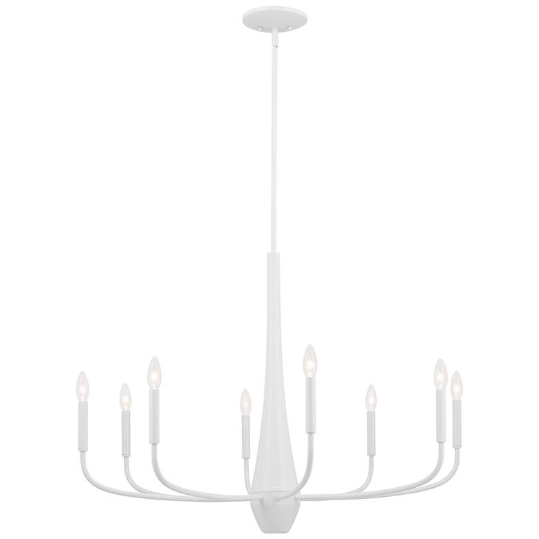 Image 2 Kichler Deela 36 Inch 8 Light Chandelier in White