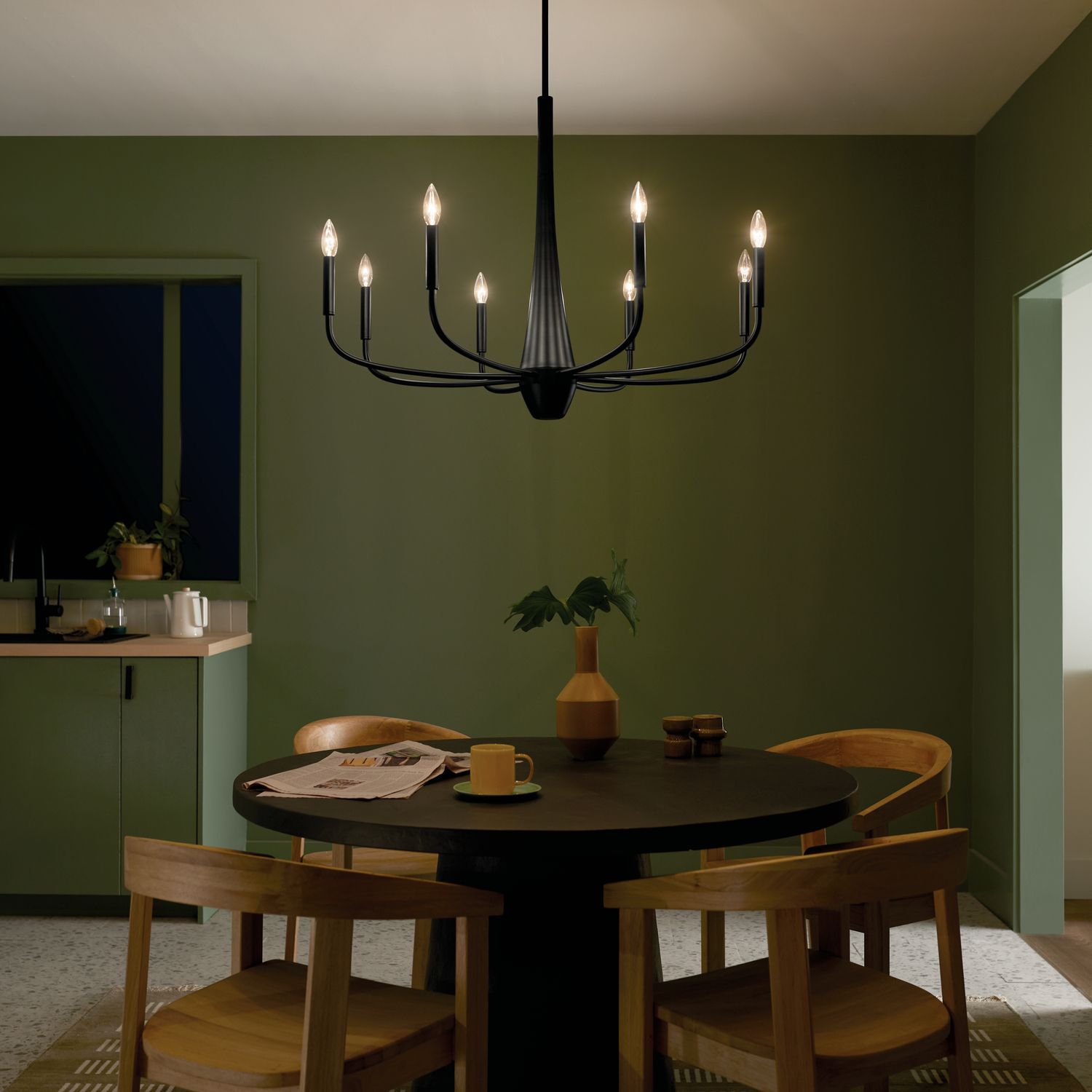 Kichler Deela 36" Wide Black 8-Light Chandelier