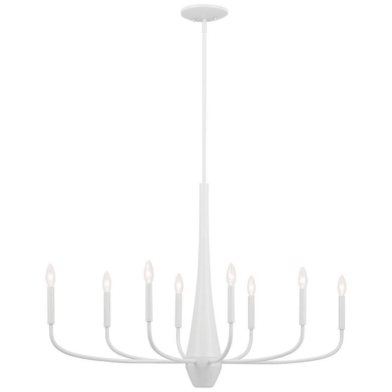 Image 1 Kichler Deela 41 Inch 8 Light Oval Chandelier in White