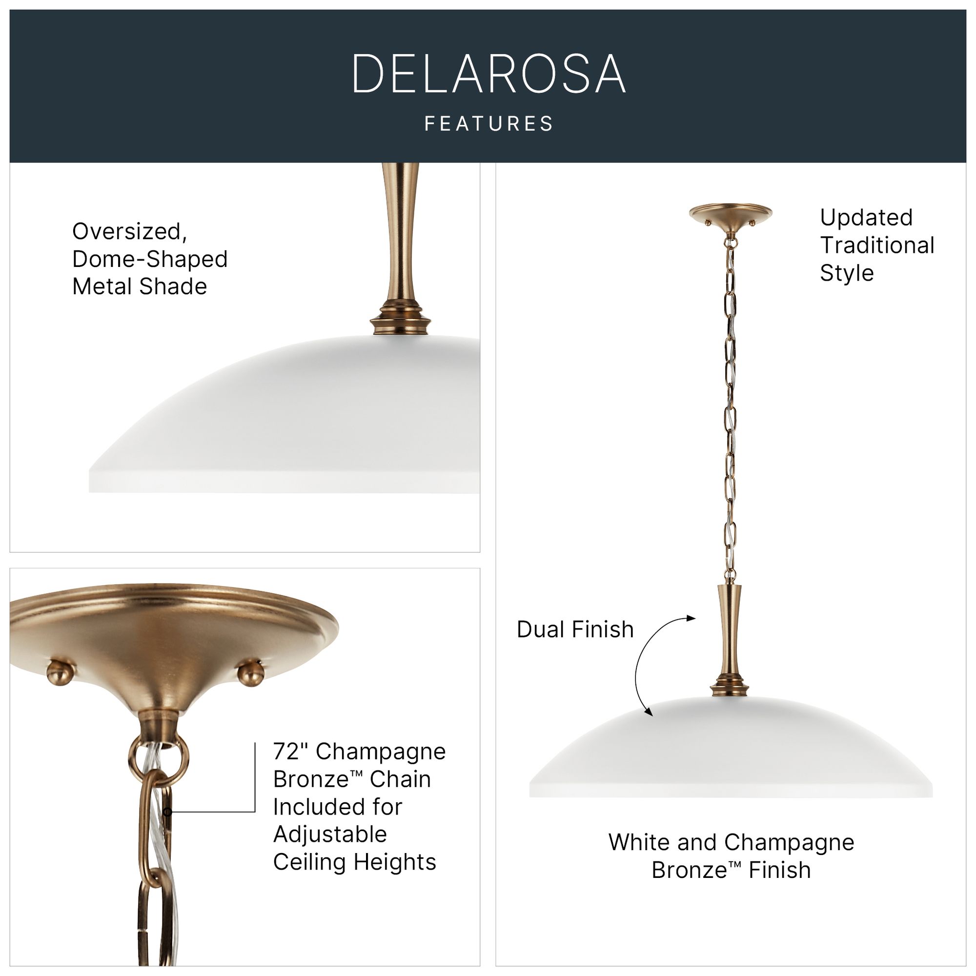Image 7 Kichler Delarosa 20 1/4" Wide White Pendant Light more views