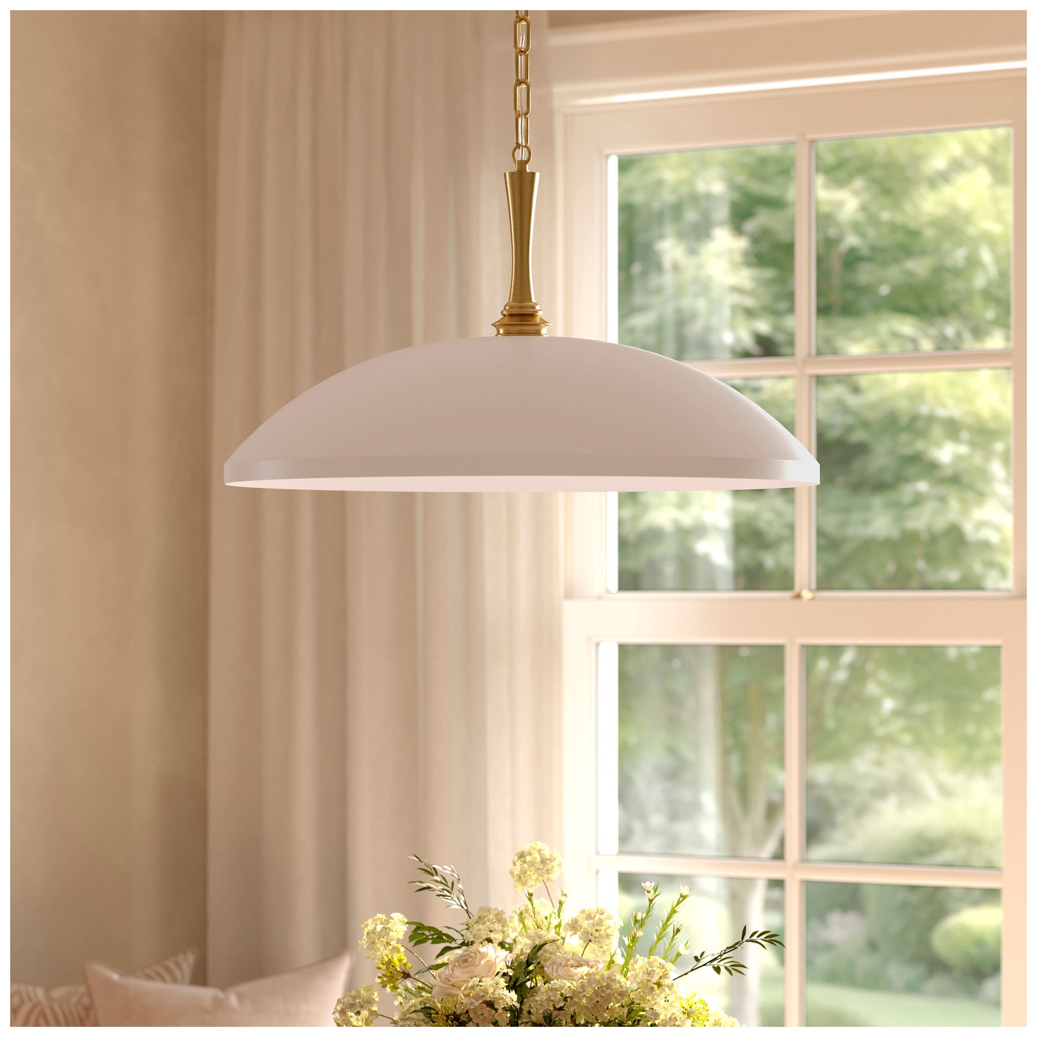 Image 2 Kichler Delarosa 24.25" 1-Light Pendant in Greige and Champagne Bronze more views