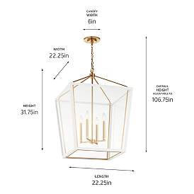 Image5 of Kichler Delvin 22 1/2" Wide Champagne Bronze and White Foyer Pendant more views