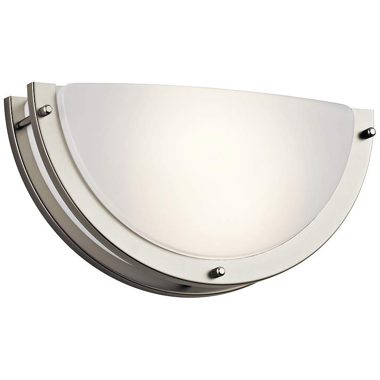 Image 1 Kichler Demilune 6" High Brushed Nickel LED Wall Sconce