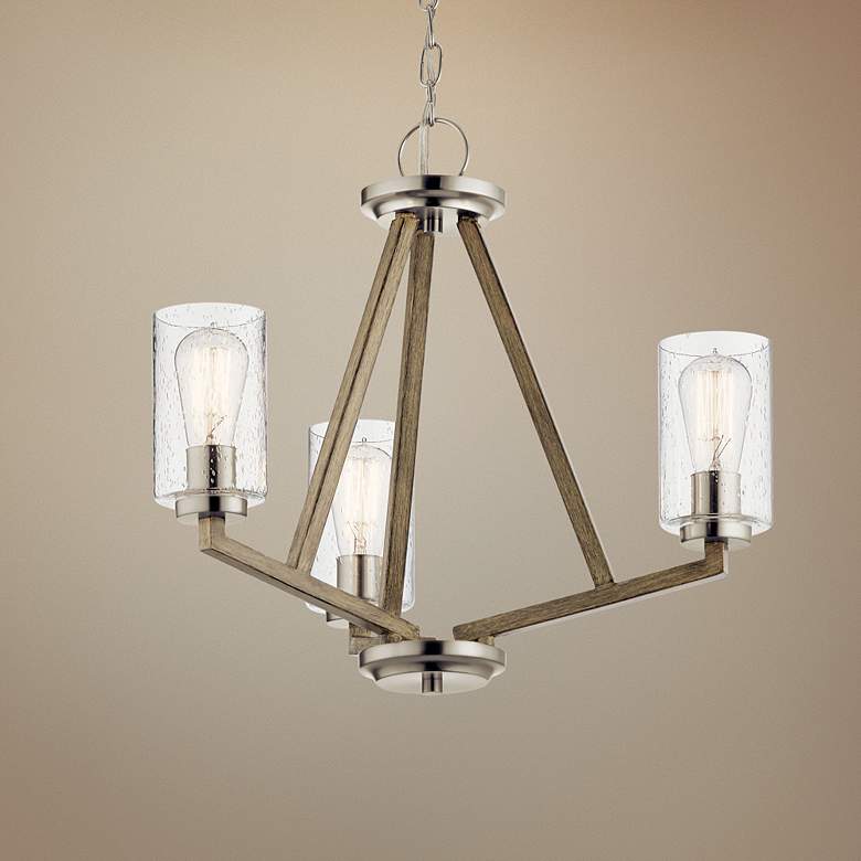 Image 1 Kichler Deryn 22" Wide Distressed Antique Gray 3-Light Chandelier