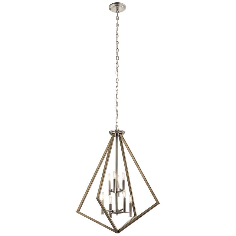 Image 2 Kichler Deryn Distressed Antique Gray Chandelier 8Lt